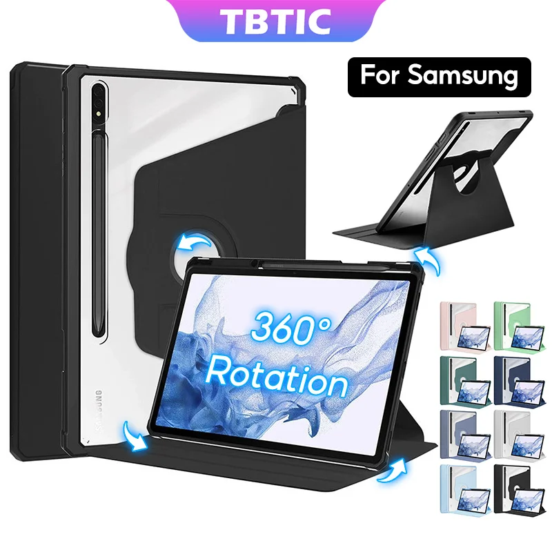 Чехол TBTIC Для Samsung Tab A810.5x200/X205 с возможностью поворота на 360 ° S6 Lite10.4in P610 S7/S8 T870/T875 S7 Plus S7 FE S8 Plus 12,4 дюйма