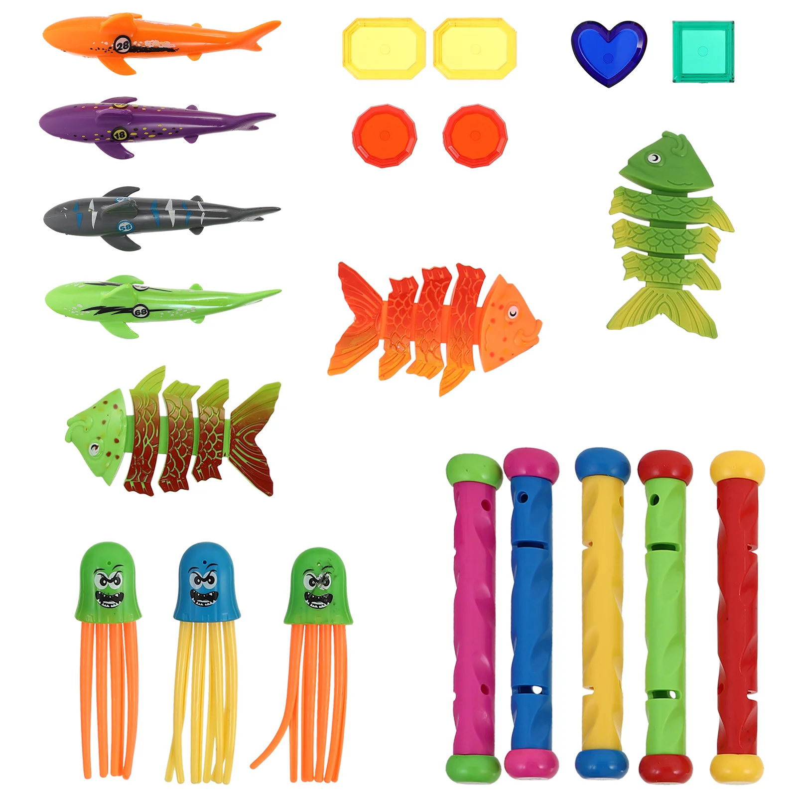 21шт Детские Летние Игрушки Для Плавания И Дайвинга Детский Подводный Бассейн Игрушка