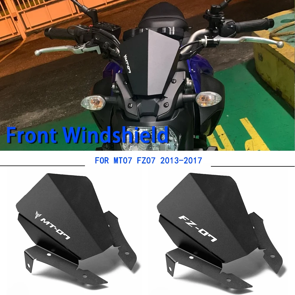 Аксессуары для переднего лобового стекла 2024 для YAMAHA MT 07 MT07 MT-07 FZ-07 2013 2014 2015 2016 2017 Ветрозащитное стекло мотоцикла