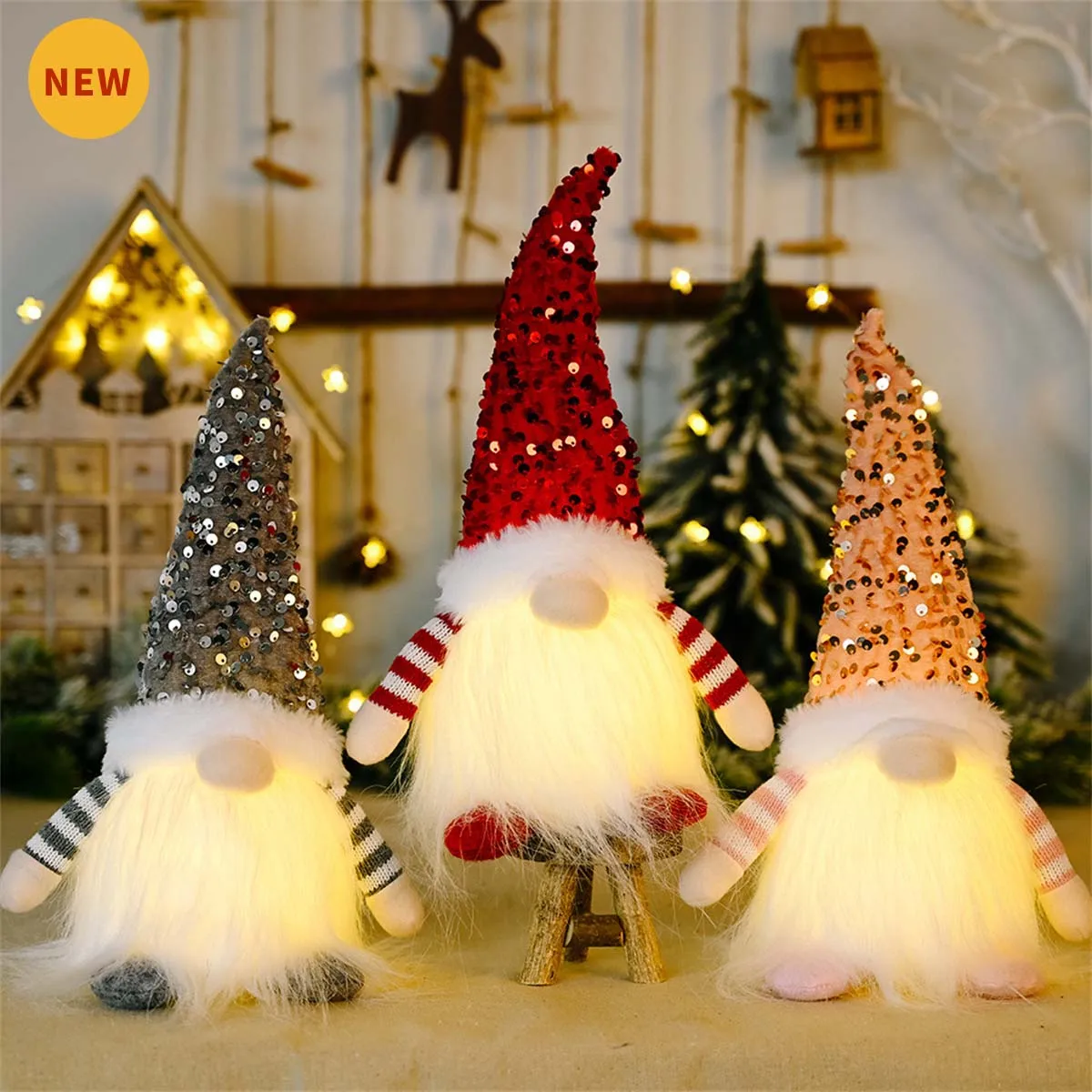 2023 Рождественское украшение Светодиодная подсветка безликая кукла-карлик Рождественский Подарок Детский подарок Семейное украшение на Новый Год Navidad