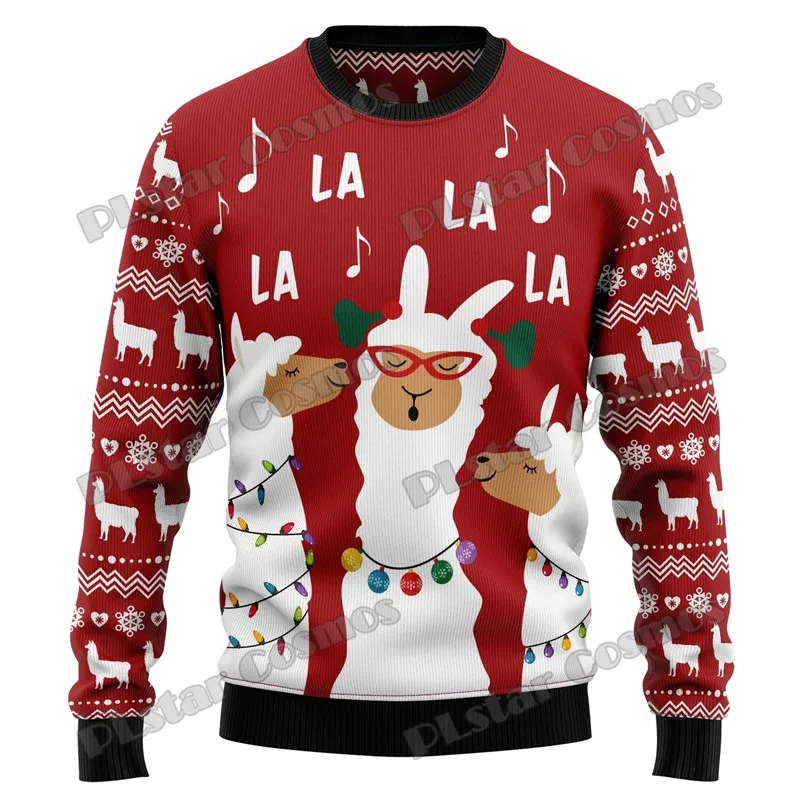 Новый мужской уродливый рождественский свитер с 3D-принтом в виде гитары, зимний нейтральный повседневный теплый вязаный пуловер
