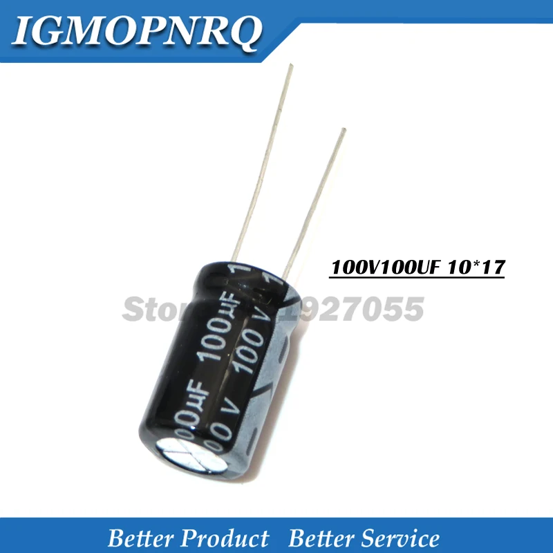 20ШТ 100V100UF 10*17 мм 100V 100UF 10*17 100v100 10x17 Алюминиевый электролитический конденсатор новый