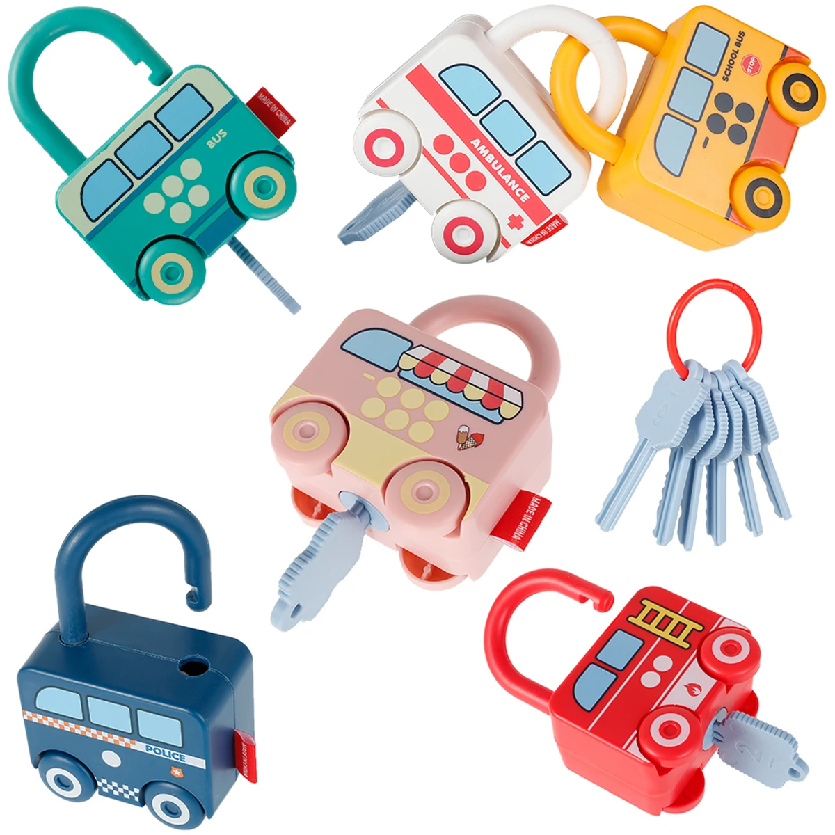 Обучающий замок из 6 шт. с набором ключей, замки для раннего обучения, соответствующие номерам, Интерактивная игрушка для разблокировки родителей и детей, Рождественские подарки