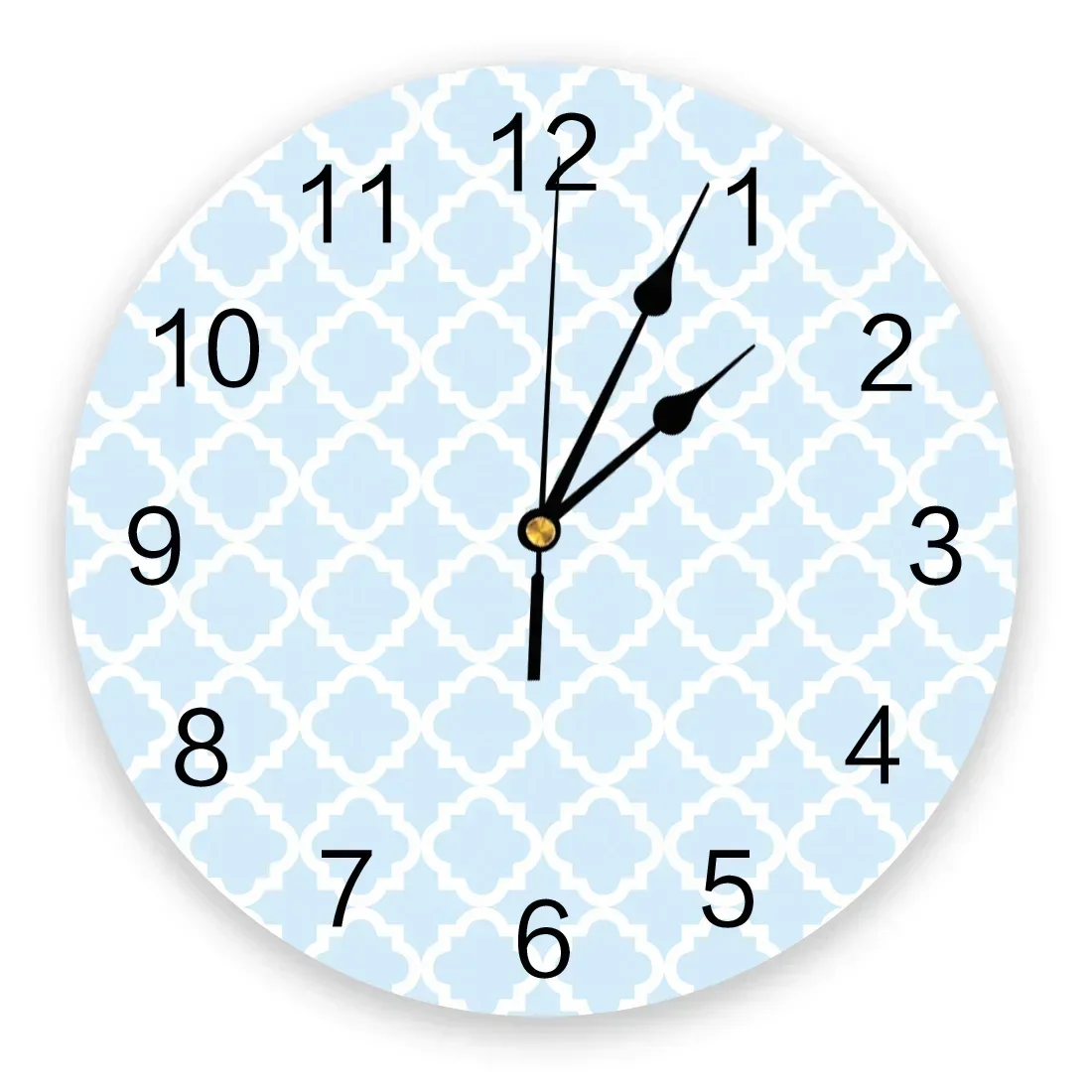 Круглые настенные часы с сине-белыми бриллиантами, геометрические, для домашнего декора, гостиной, без тиканья, современные креативные настенные часы