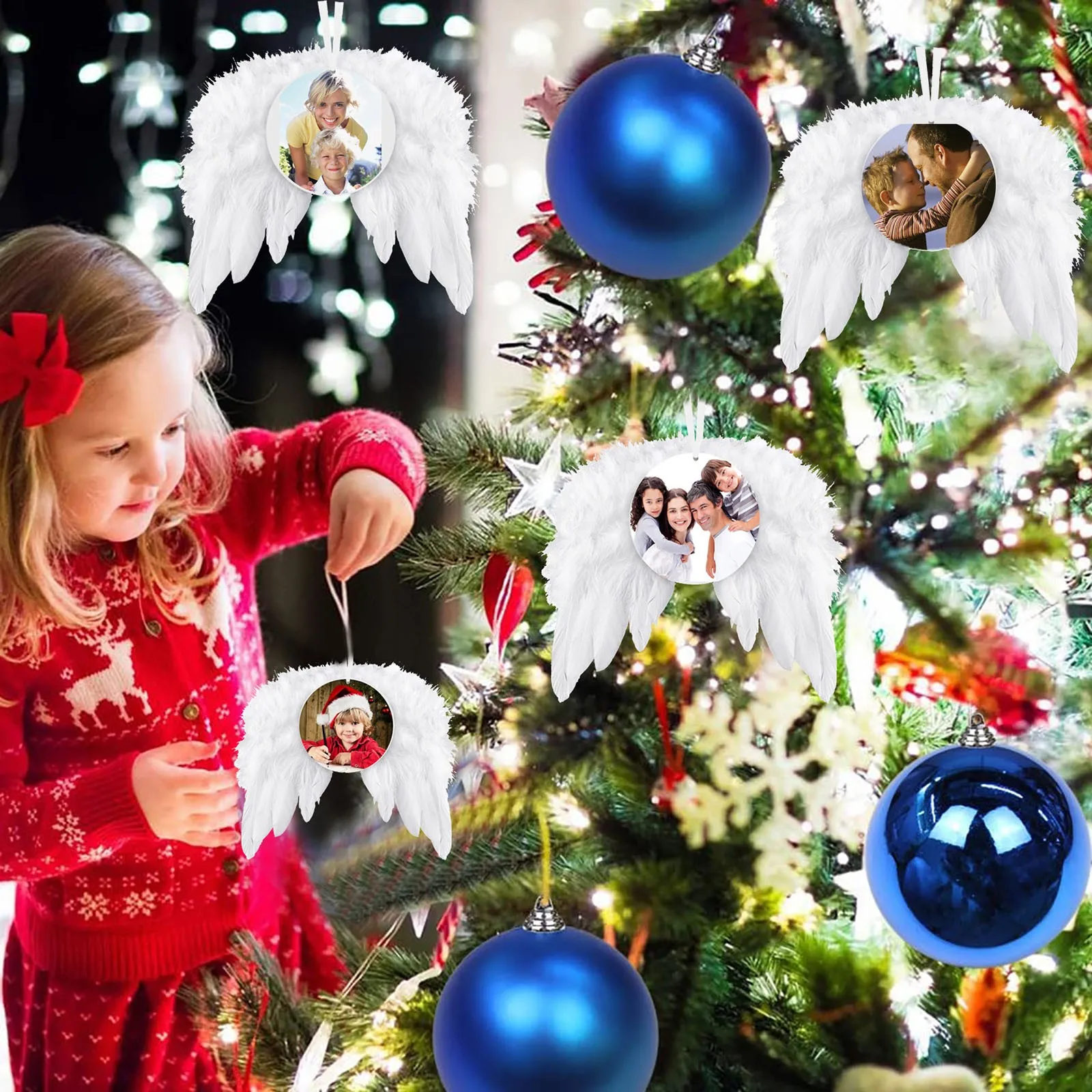 Рождественское украшение Теплопередача Перо Ангела Рождественское перо своими руками Рождественская елка Подвесной декор для домашней вечеринки Подарки для детей