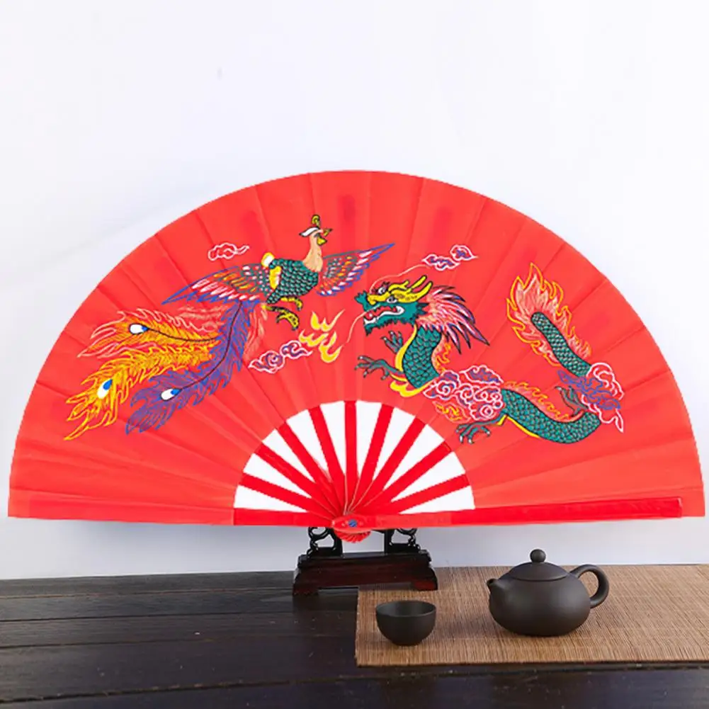 Высокопроизводительный вентилятор, элегантный складной вентилятор в китайском стиле, прочный Изысканный узор для классических танцев Тайцзи, украшение дома, сейф
