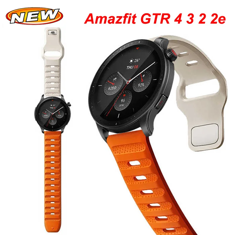 Силиконовый Ремешок Для Amazfit GTR 4 47ММ 42ММ Ремешок Для часов 20-22 мм Спортивный Браслет Correa Для Amazfit GTS 2 3 4 4mini Band Bip 3 3 Pro