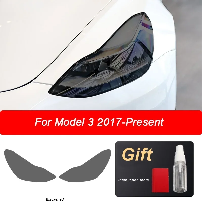 Защитная пленка для автомобильных фар, задний фонарь для Tesla Model 3 2021 2017-На аксессуарах Прозрачная Дымчато-черная наклейка из ТПУ
