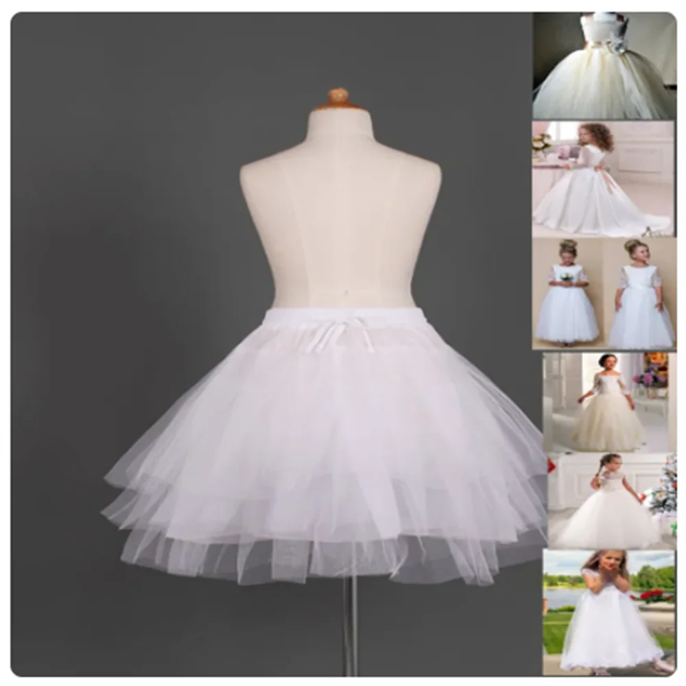 Белая Балетная нижняя юбка с рюшами, Фатиновые Короткие Нижние юбки с кринолином, Детская нижняя юбка для девочек, Jupon