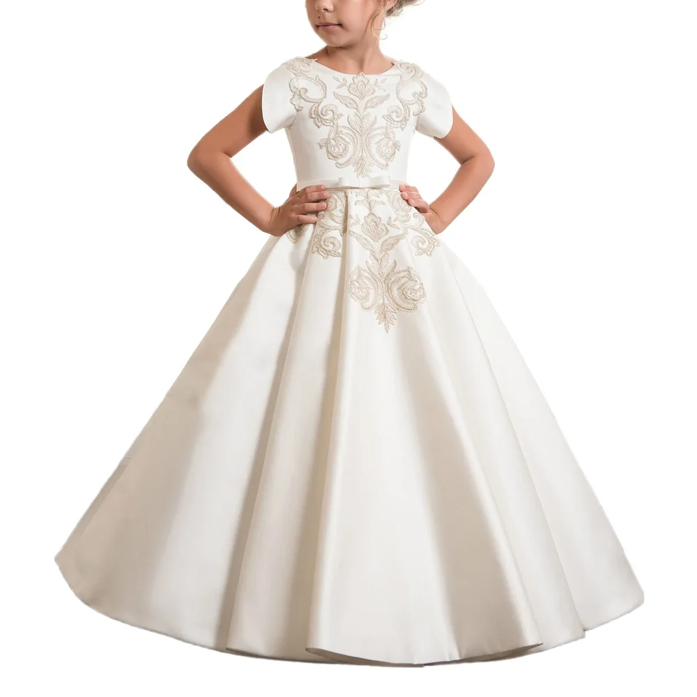 Детское платье, платье принцессы, свадебное платье для девочки, платье для выступления, платье для фортепиано, длинное детское платье, детское платье с цветочным узором
