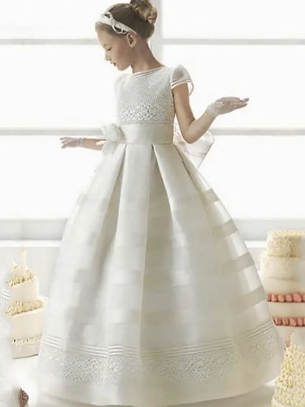Индивидуальное платье с цветочным узором для девочек, пояс-бабочка для свадебной вечеринки, Многоуровневый тюль, платья принцессы на день рождения для детей, платья для первого причастия