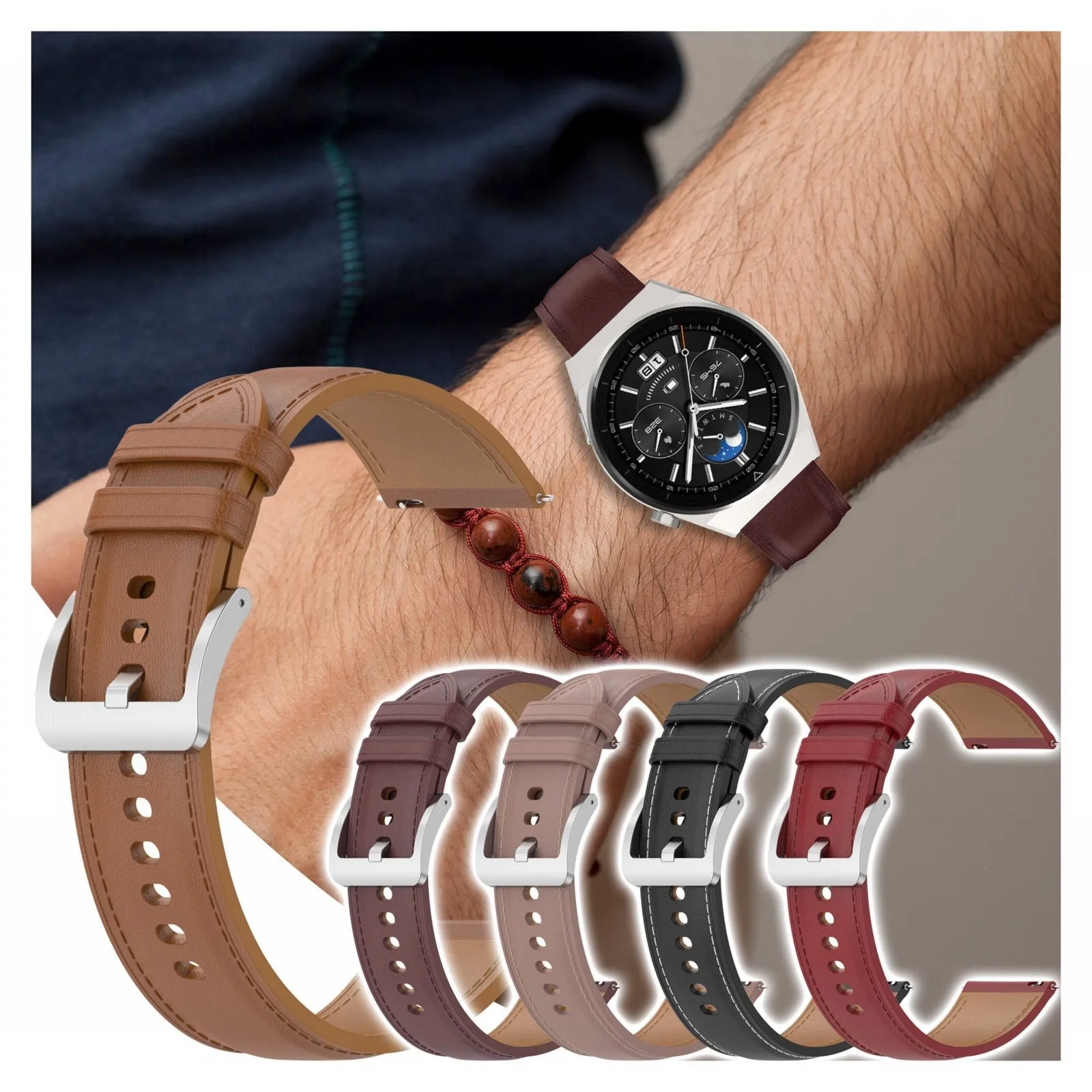 Силиконовые браслеты Настраиваемые, Подходящие для samsung Galaxy Watch 3, Мягкий Кожаный Ремешок, Сменная Кожа
