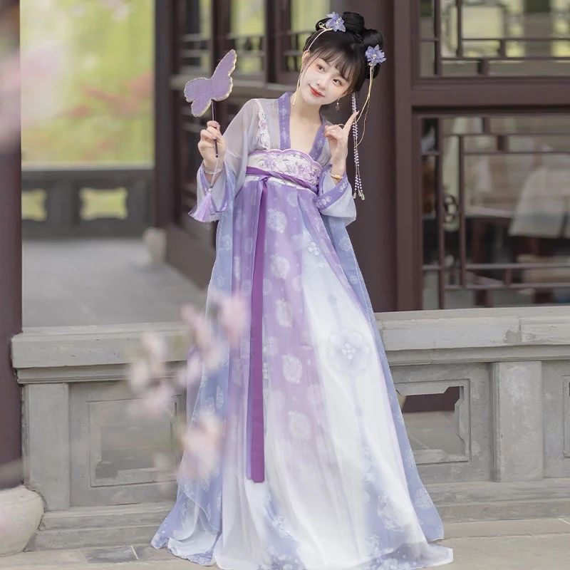 Летнее женское платье Hanfu с юбкой по грудь в древнем стиле для взрослых женщин Hanfu daily Han element super fairy в китайском традиционном стиле