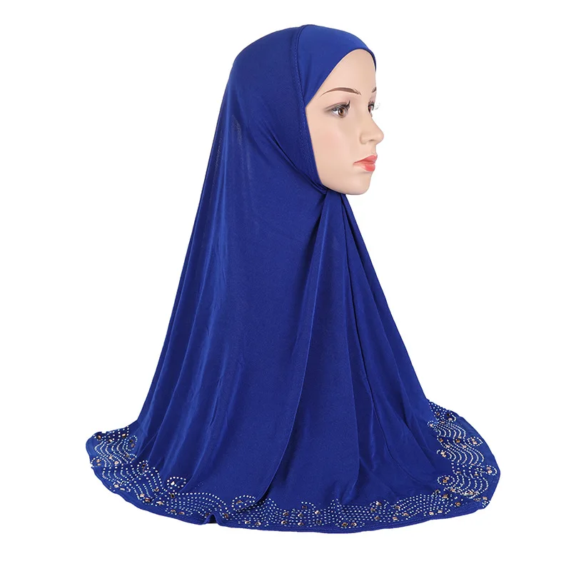 Мусульманские женские шапки-хиджабы 70 *70 см, платок, повязки на голову, Тюрбан, Горячая фиксация, горный хрусталь, Хиджаб