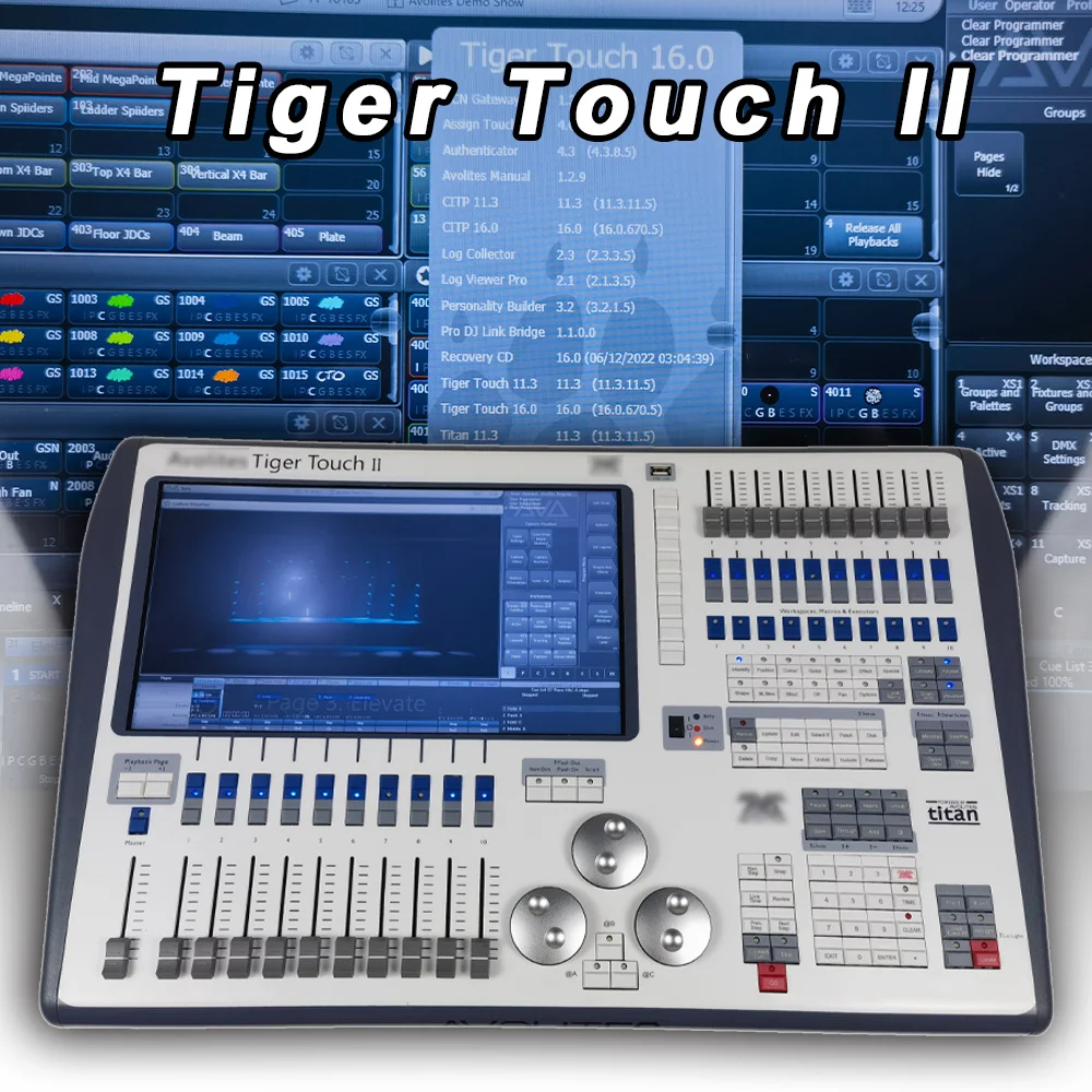 Tiger Touch II Последняя Версия Консоли Сценического Освещения Профессиональная Консоль DMX 16 Версии i7 CPU Контроллер Освещения Dj Disco Flightcase