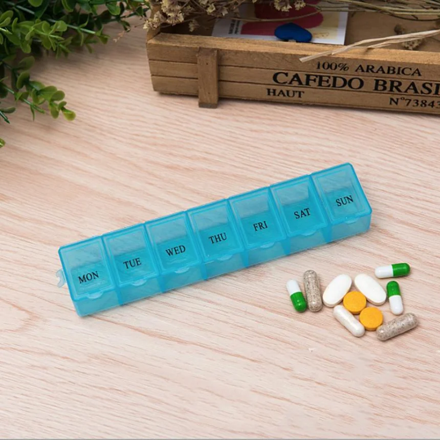 7-дневная коробка для таблеток Диспенсер для лекарств Еженедельный футляр для хранения лекарств Держатель футляра для хранения лекарств Домашний Органайзер 1 шт.