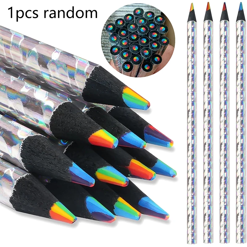 1шт взрослых Разноцветных карандашей для рисования эскизов Канцелярских принадлежностей 7 цветов Концентрических градиентных Радужных карандашей Цветной карандаш
