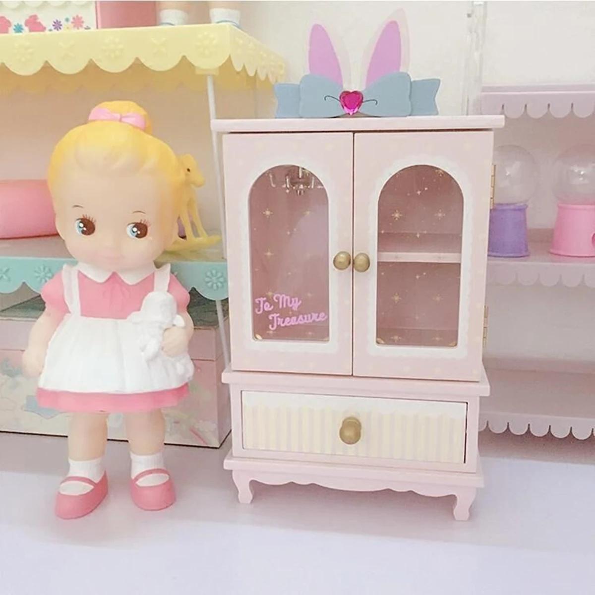 1 шт. Декоративный симпатичный шкаф для хранения wood girl настольный стеллаж для хранения ящик для хранения
