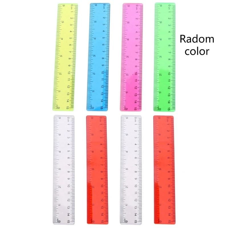 8 упаковок 6-дюймовых маленьких линейок разных цветов с указанием дюймов и сантиметров