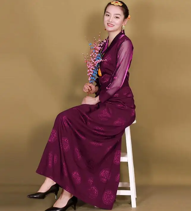 Китайско-Тибетское женское платье Bora Spring Robe Tradition Mesh Vintage