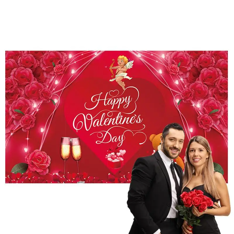 Декорации для фотосъемки на День Святого Валентина, февральское сердце, блестящие красные Розы, доска, фотофоны для вечеринок