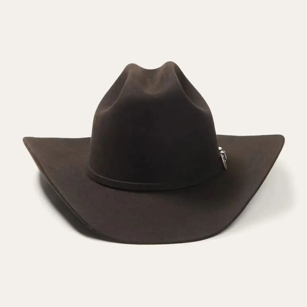 Новая модная ковбойская шляпа в западном стиле с изогнутыми полями, однотонная фетровая шляпа из чистой шерсти