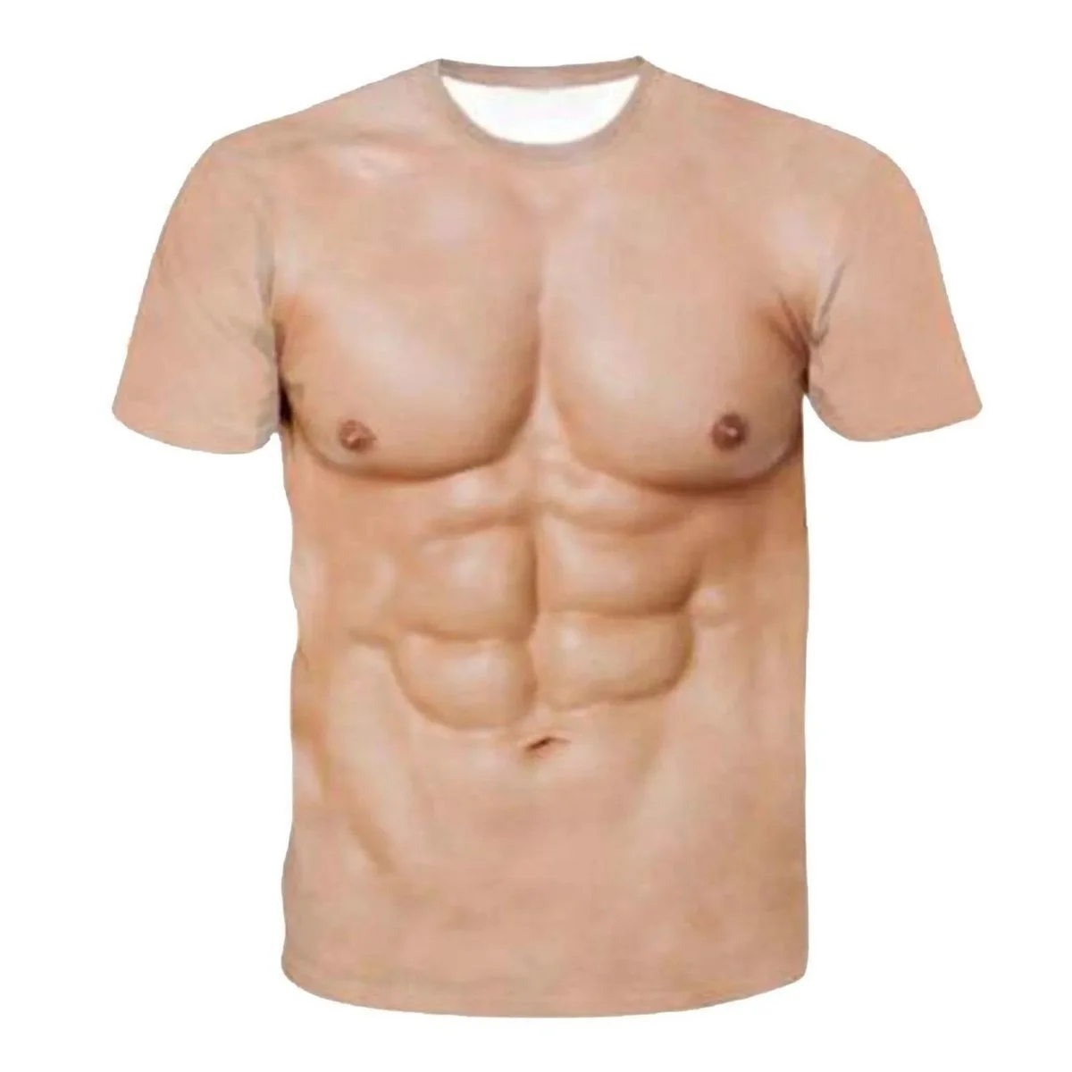 Летняя новая персонализированная креативная мужская одежда с забавными мышцами, цифровая печать 3D, сексуальная футболка с сильными мужскими мышцами живота