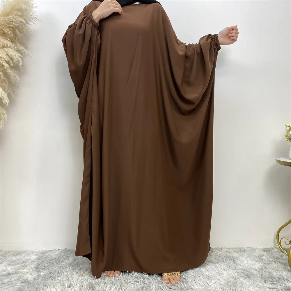 Летучая Мышь Абая На Молнии Мусульманское Молитвенное Платье Простые Абаи для Женщин Дубай Рамадан Ид Исламская Одежда Джилбаб Турецкие Платья Кафтан