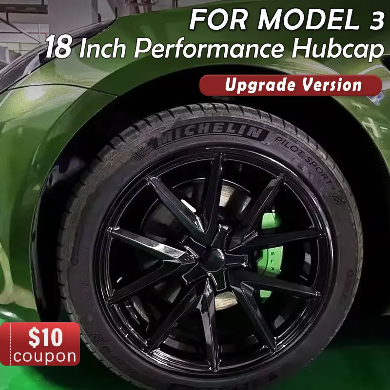 4шт 18-дюймовая крышка ступицы для Tesla Model 3 Замена колесных чехлов Защита для стильных характеристик автомобиля Замена 2017-2023