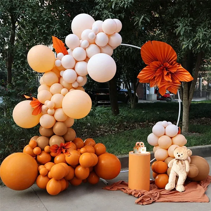 Воздушные шары на день рождения, двойной воздушный шар, Матовый Оранжевый, Абрикосовый, Кремовый, персиковый, Латексные Воздушные шары для детского душа, Свадебные украшения, принадлежности для вечеринок