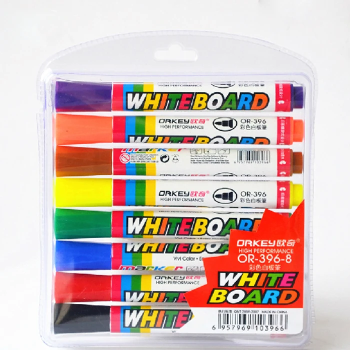 8 шт./коробка, 8-цветной маркер для сухого стирания с повторным заполнением и маркер для белой доски для школы и офиса, BBB00022