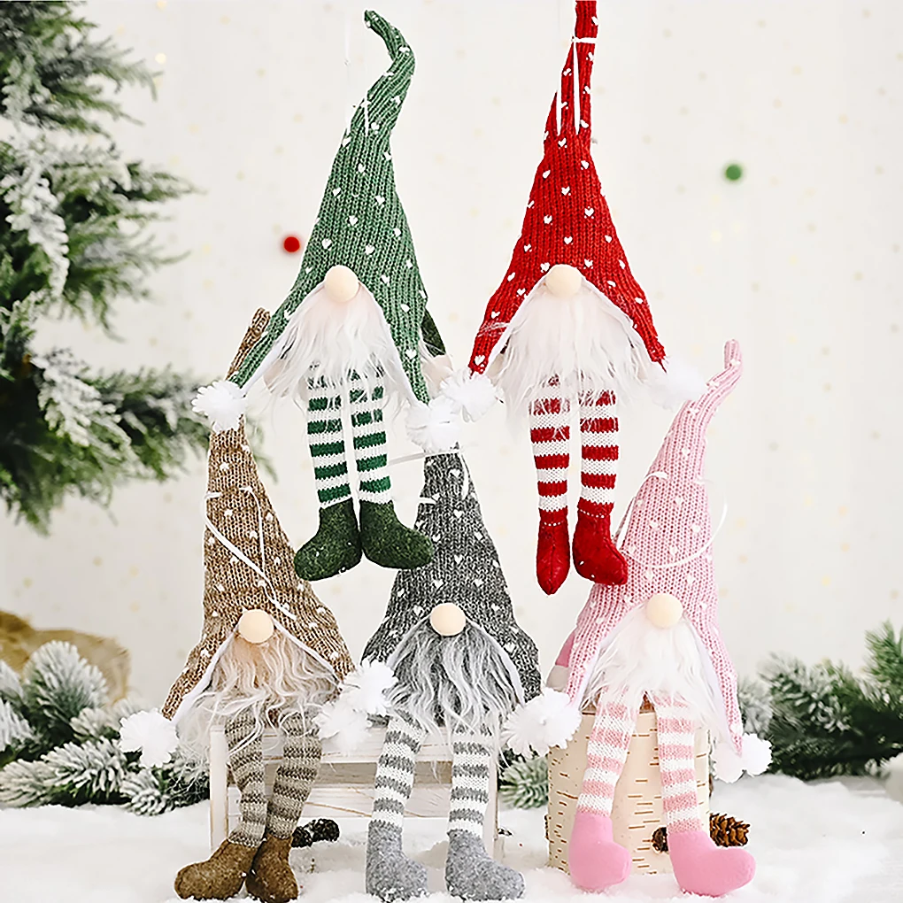 Рождественское подвесное украшение, Украшение для Рождественской елки, Вязаная Кукла, Праздничный подвесной декор, серый