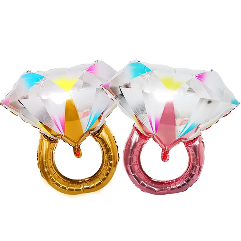 Форма кольца с бриллиантом из майларовой фольги Алюминиевые воздушные шары для свадьбы Свадебный душ Свадьба Помолвка Украшения для вечеринок