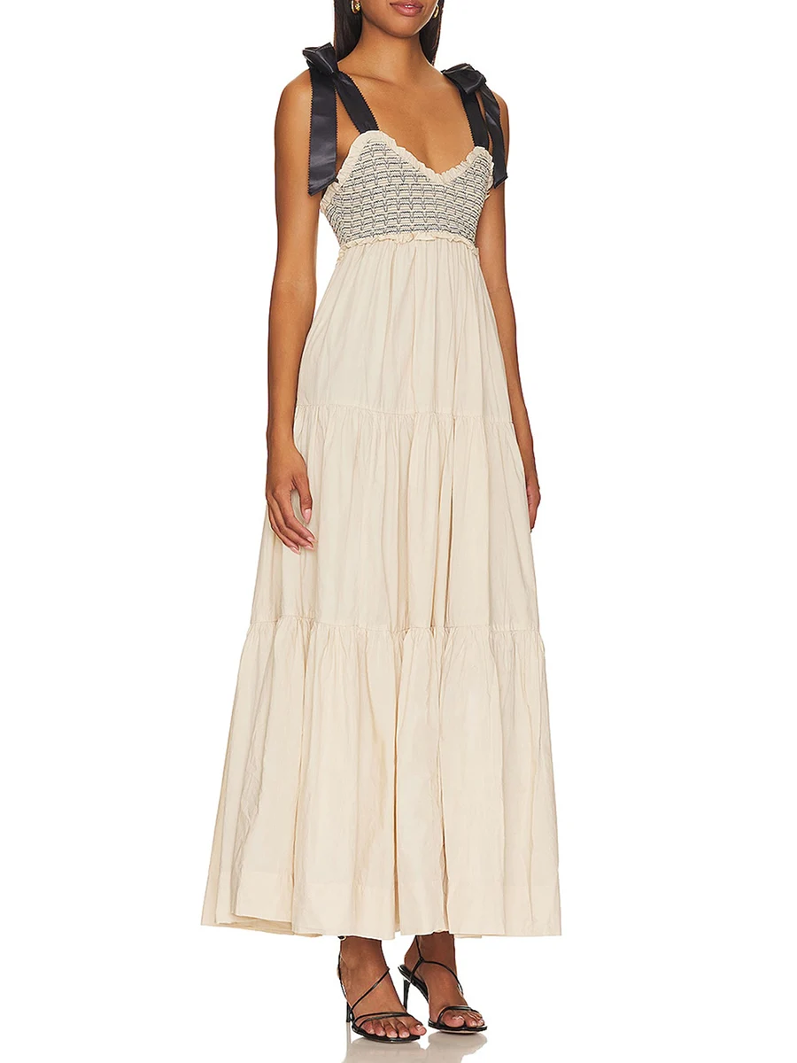 Женское летнее платье-комбинация с абстрактным принтом, V-образный вырез, без рукавов, тонкое длинное платье на завязках