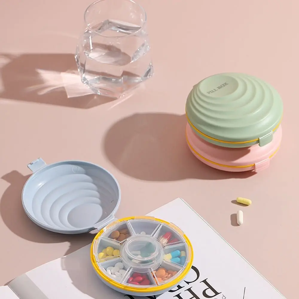 Мини-футляр для таблеток Водонепроницаемые Легкие круглые коробочки для лекарств Переносной контейнер для таблеток в форме оболочки для путешествий