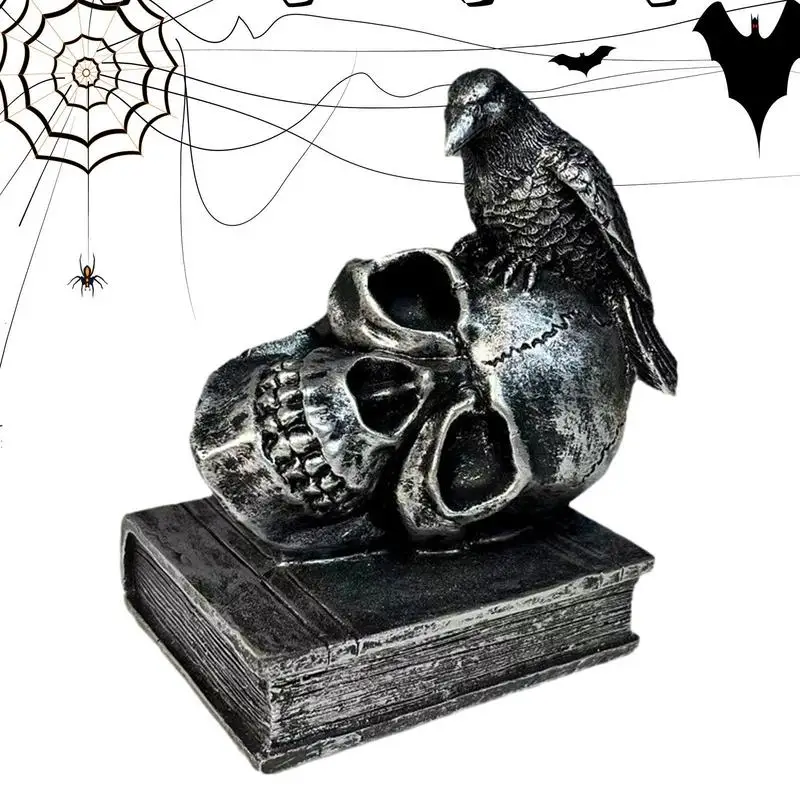 Хэллоуин черепа украшения, страшный череп фигурка статуя смола материал украшения для Хэллоуина бар апреля fool's день