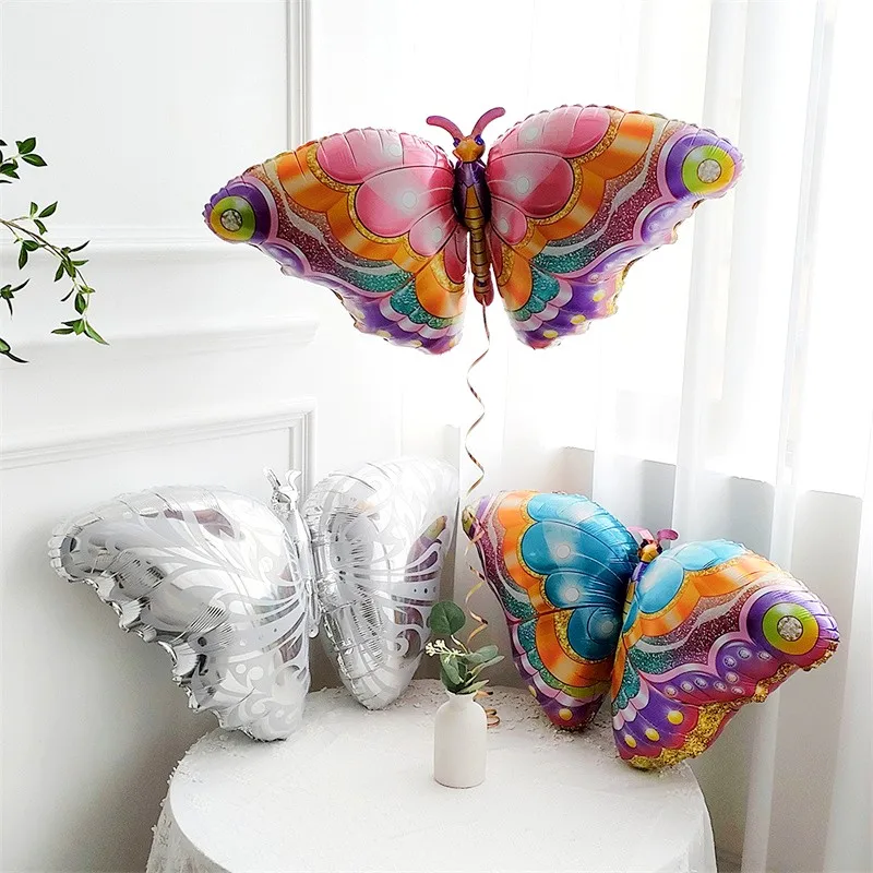 Воздушные шары из алюминиевой фольги с бабочками, украшение Вечеринки по случаю Дня рождения, Свадебный Декор, Воздушные шары