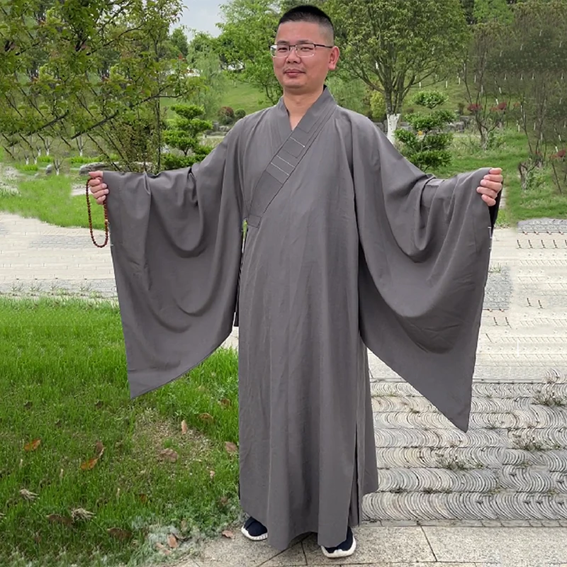 Традиционная китайская буддийская одежда, длинные одежды буддийских монахов, одежда для взрослых мужчин, халат для медитации Хайцин