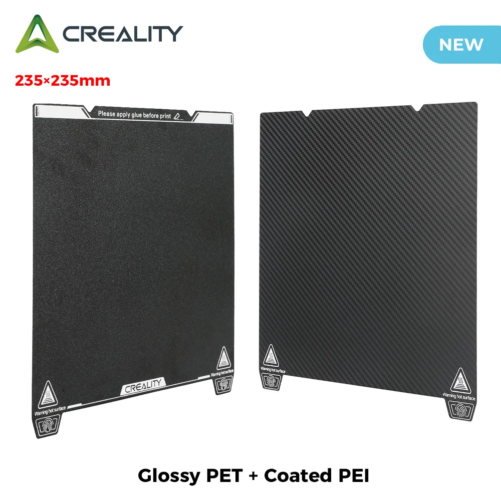 Оригинальный комплект для двусторонней печатной платформы Creality из глянцевого ПЭТ/ПЭО + Матового ПЭИ для FDM 235 × 235 мм, легко демонтируемый, Очень плоский