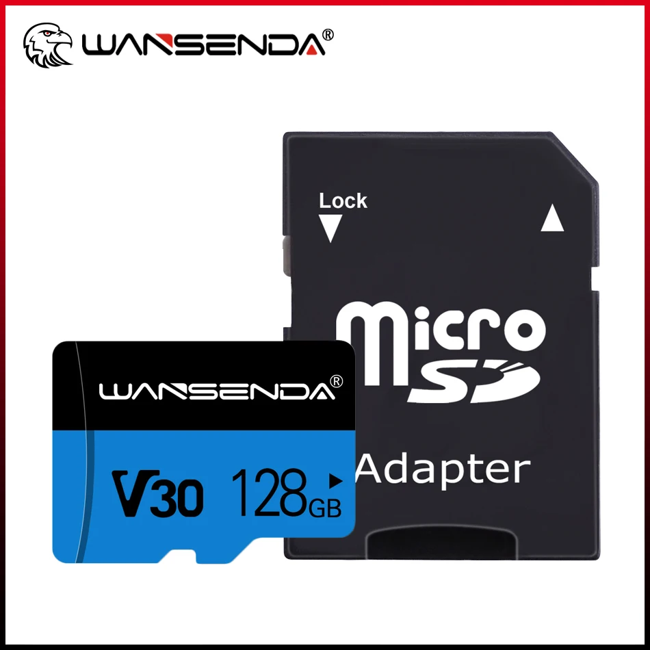 Карта памяти WANSENDA Mini Flash Card 16 ГБ 32 ГБ 64 ГБ TF-карта класса 10 128 ГБ Карта Transflash 4K с бесплатным адаптером