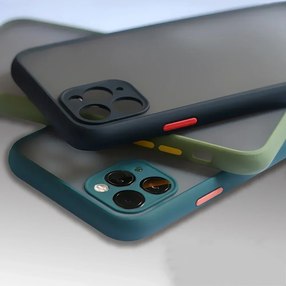 Роскошный Матовый Чехол для Телефона с Контрастной Цветной Рамкой для iPhone 11 Pro 11Pro X XS XR Max 12 8 7 6 6S Plus С защитной задней крышкой