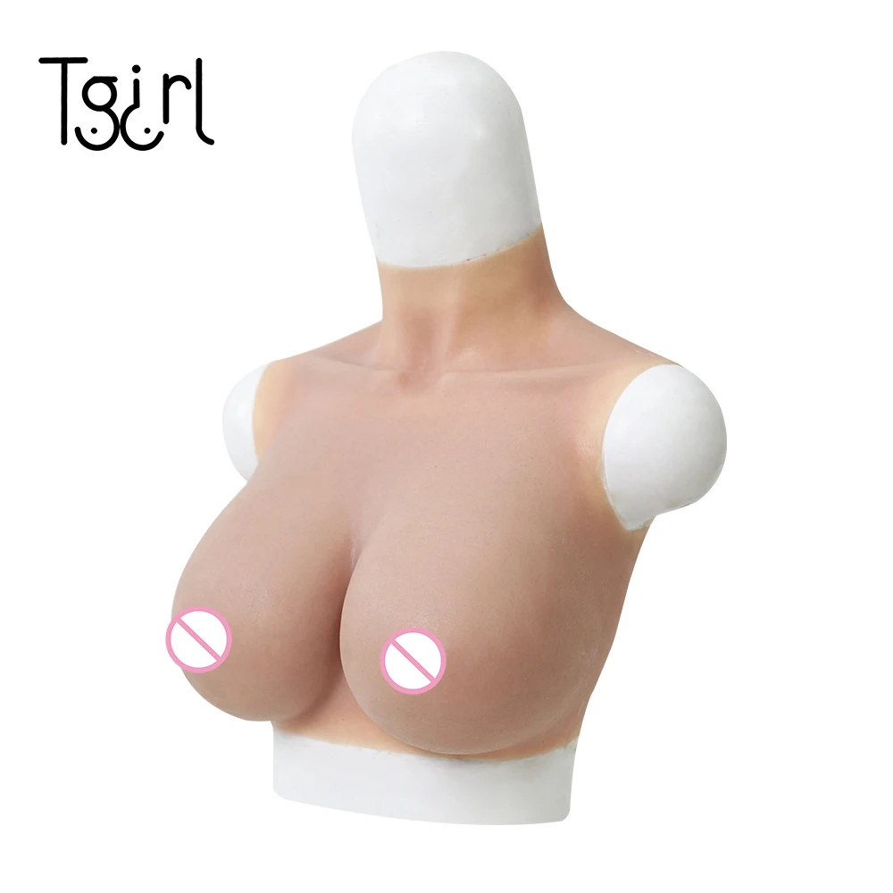 Tgirl E Cup F Cup G Cup Без сосков Силиконовые формы груди, облегающий костюм для половины тела, Трансгендер Трансвестит, Трансвеститка