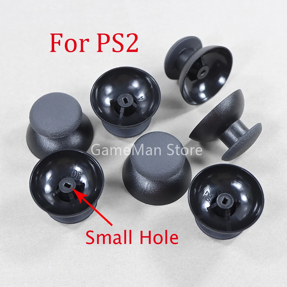 300шт черных аналоговых 3D джойстиков для джойстика с маленьким отверстием в виде гриба для PS2, грипсов для джойстика для Playstation 2