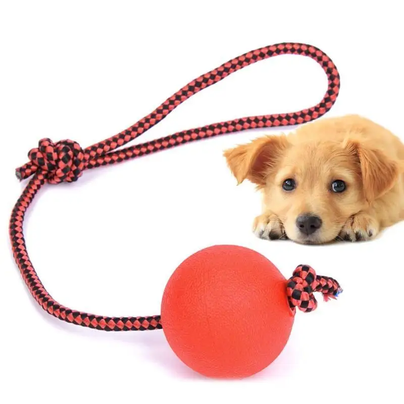 НОВЫЙ неразрушаемый собачий мяч на веревке для игрушек для щенков, УПРАЖНЕНИЯ ДЛЯ ЗУБОВ