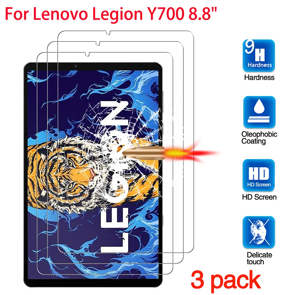 3 ШТ Закаленное Стекло для Lenovo Legion Y700 8,8 дюймов 2022 Протектор Экрана Планшета Защитная Пленка HD защитное стекло TB-9707F