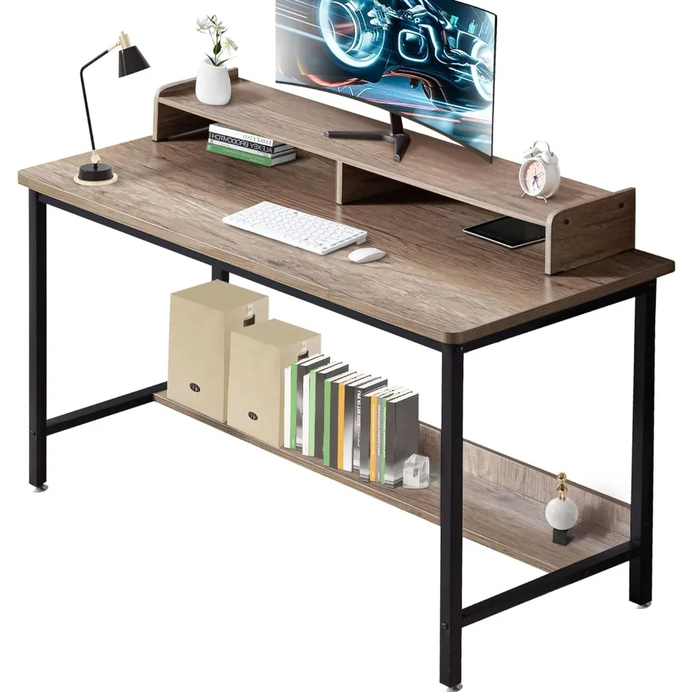Компьютерный стол для дома-офиса с полками для хранения - Современный простой металлический каркас для ноутбука, ноутбук для учебы