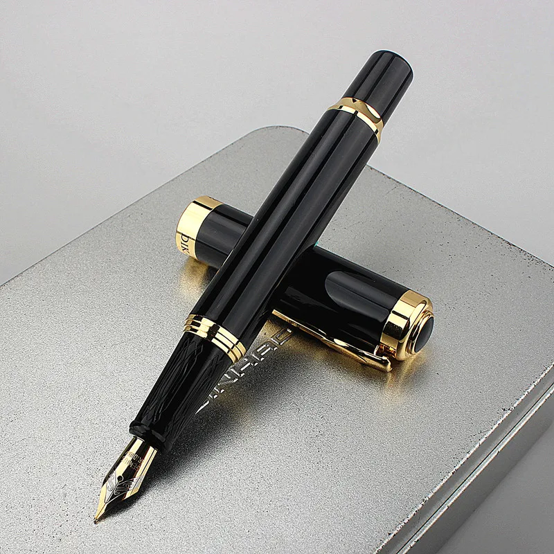 Высококачественная металлическая авторучка с золотым зажимом для офисного бизнеса, ручки для каллиграфии, чернильные ручки, канцелярские школьные принадлежности