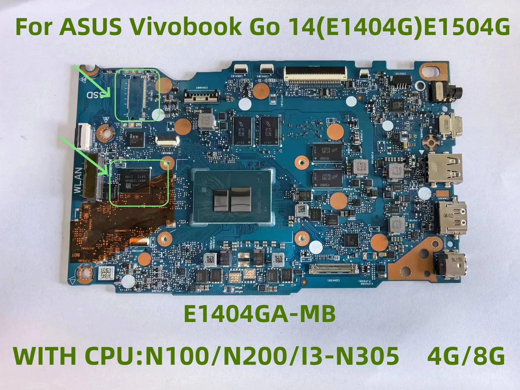 E1404GA-MB подходит для ноутбука ASUS Vivobook Go 14 (E1404) N100 N200 I3-N305 CPU RAM 4G 8G 100% тестирование