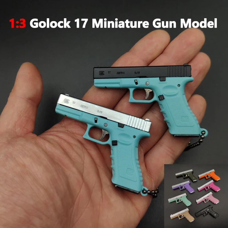 2024 НОВАЯ игрушка-непоседа Glock 17 Брелок Мини Металлический Glock G17 Брелок Пистолет Портативный Выброс снаряда Собрать Разобрать