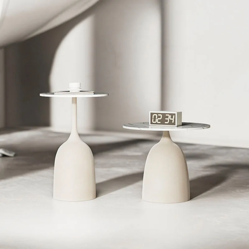 Белый журнальный столик в гостиной Современный дизайн домашнего минималистичного приставного столика Эстетичный Круглый Таволино Да Салотто Tavolino Da Salotto